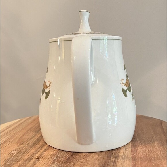 Noritake Hermitage 6226 Teapot Green Birds Vtg Japan - Picture 2 of 10